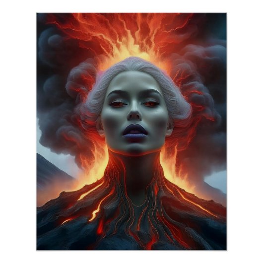神秘的な女性が火山から姿を現す ポスター (正面)