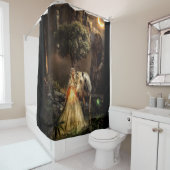 神秘的な女性と馬 シャワーカーテン (インサイチュ)