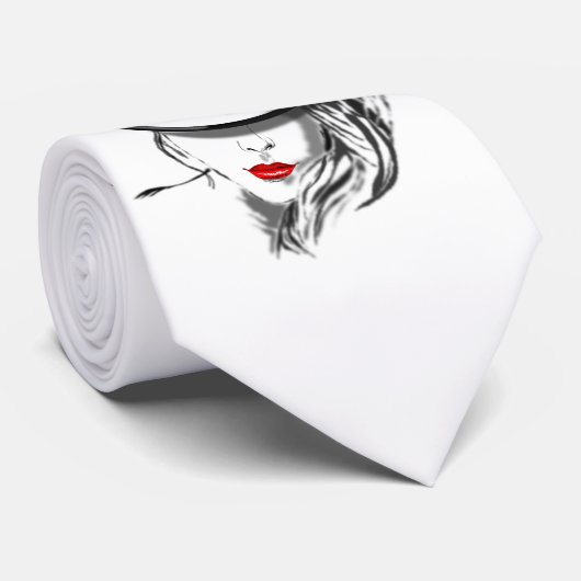 神秘的な女性のネックタイ赤い唇 ネクタイ (ロール)