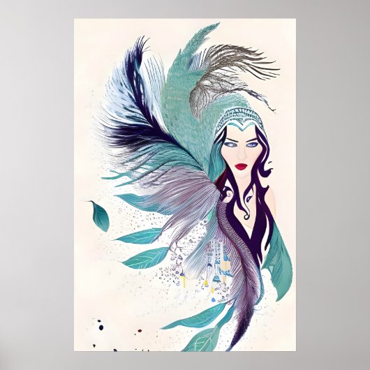 神秘的な女性のポートレート ポスター (正面)