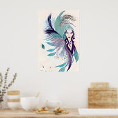 神秘的な女性のポートレート ポスター (キッチン)