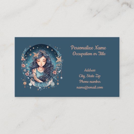 神秘的な女性の天月スターズスピリチュアル 名刺 (正面)