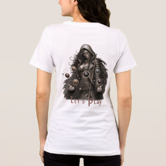 神秘的な女性ビリヤードプレイヤー トライブレンドTシャツ