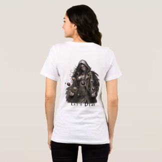 神秘的な女性ビリヤードプレイヤー トライブレンドTシャツ