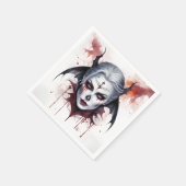 神秘的な女性ヴァンパイアの水彩 – 魅惑の芸術 スタンダードカクテルナプキン (角)