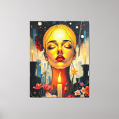 神秘的な女性顔 キャンバスプリント (正面)