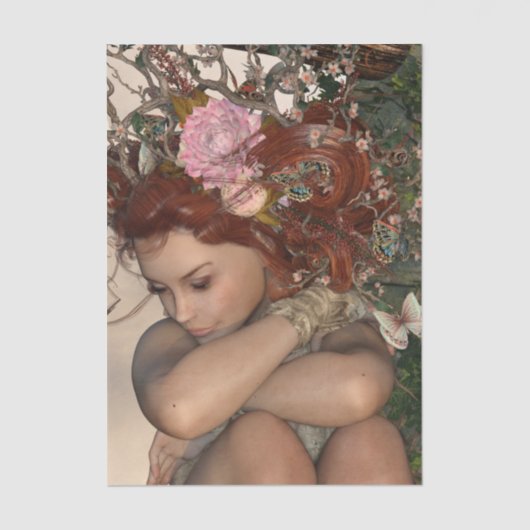 神秘的な女性 薄葉紙 (正面)