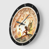 神秘的な妖精のウッドランド時計 ラージ壁時計 (傾斜)