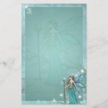 神秘的な妖精の幻想芸術のターコイズブルー
