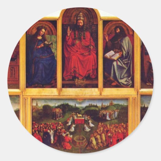 神秘的な子ヒツジ場面眺めのゲントの祭壇の祭壇の ラウンドシール (正面)