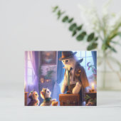 神秘的な子猫が動き出す ポストカード (スタンド正面)