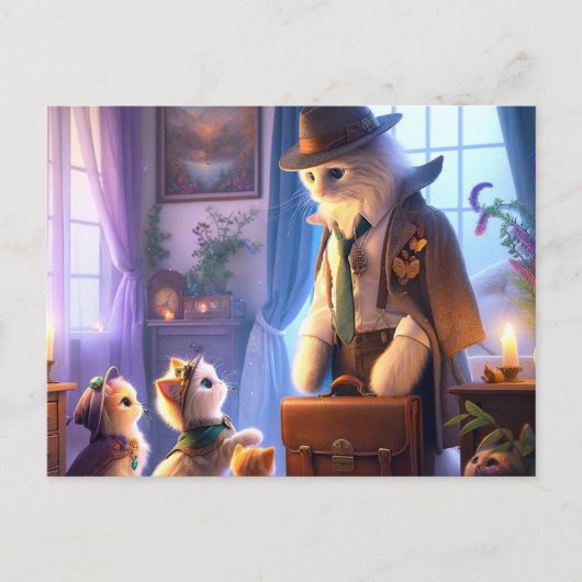 神秘的な子猫が動き出す ポストカード (正面)