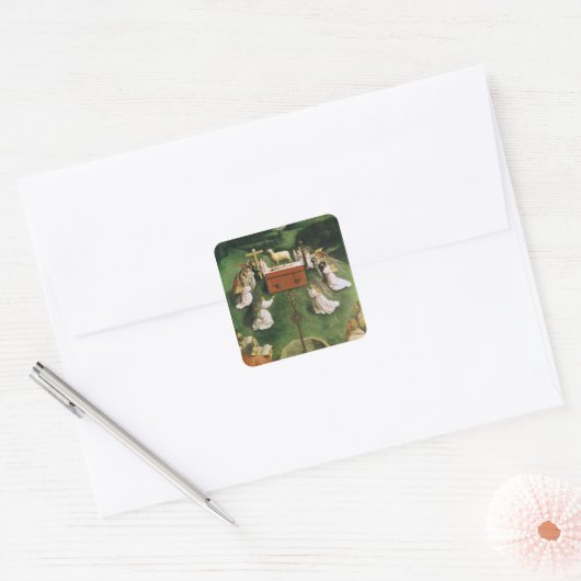 神秘的な子羊の崇拝のコピー スクエアシール (封筒)