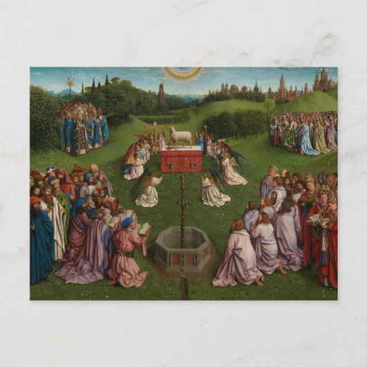 神秘的な子羊の崇拝，ゲントのアルタルピース シーズンポストカード (正面)