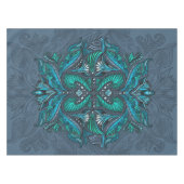 神秘的な孔雀の羽 テーブルクロス (正面(横))