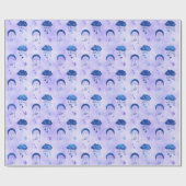 神秘的な宇宙夜空の紫のパターン ラッピングペーパー (フラット)