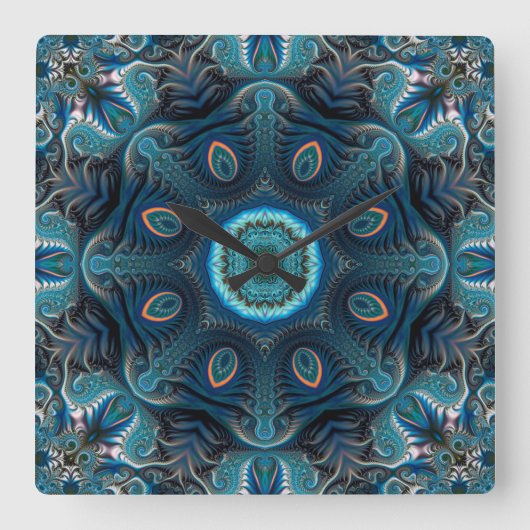 神秘的な宇宙曼荼羅 スクエア壁時計 (正面)