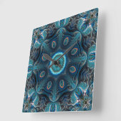 神秘的な宇宙曼荼羅 スクエア壁時計 (傾斜)