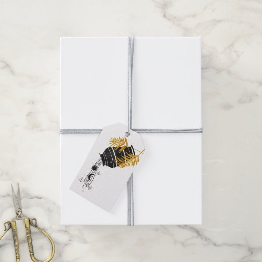 神秘的な宇宙熱帯植物 ギフトタグ (より糸付き)