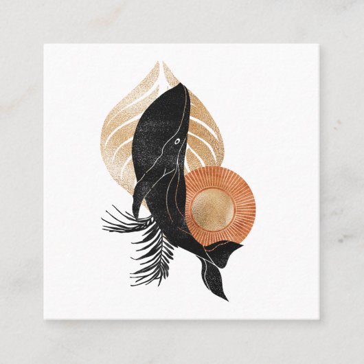 神秘的な宇宙航海のスクエアビジネスカード スクエア名刺 (正面)