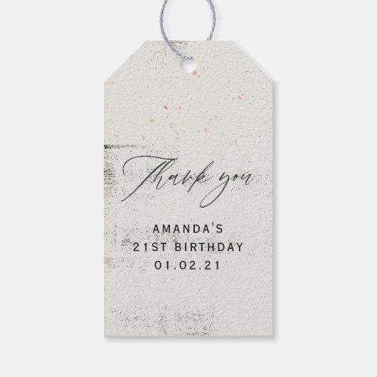 神秘的な宇宙銅と黒 ギフトタグ (裏面)