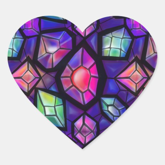 神秘的な宝石 ハートシール (正面)