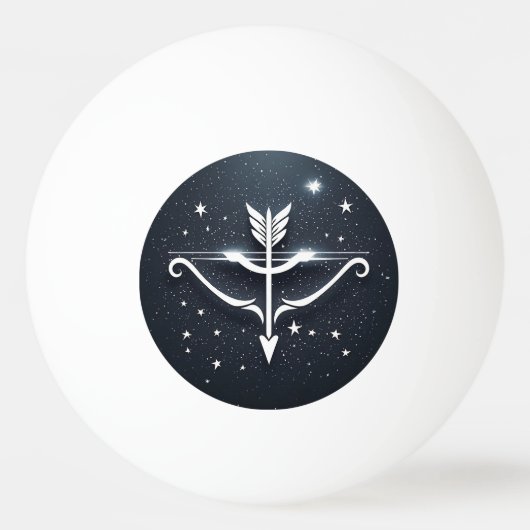 神秘的な射手座の星座記号 卓球ボール (正面)