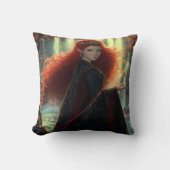 神秘的な小妖精や小人のファンタジー林 クッション (正面)