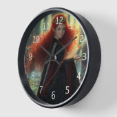 神秘的な小妖精や小人のファンタジー林 壁時計 (傾斜)