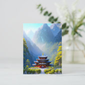 神秘的な山寺 ポストカード (スタンド正面)