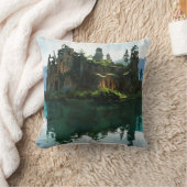 神秘的な島と修道院の芸術 クッション (ブランケット)