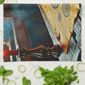 神秘的な巻物の古代呪文 キッチンタオル (折り畳み)