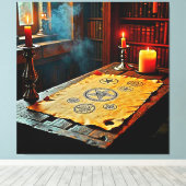 神秘的な巻物の古代呪文 キャンバスプリント (インサイチュ (ウッドフロア))