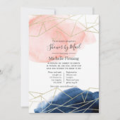 神秘的な幾何学的なウェディングまたはベイビーシャワーメール便 招待状 (正面)