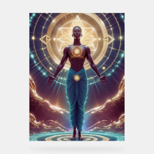 神秘的な幾何学 – 魂の輝き アクリルサイン (正面)