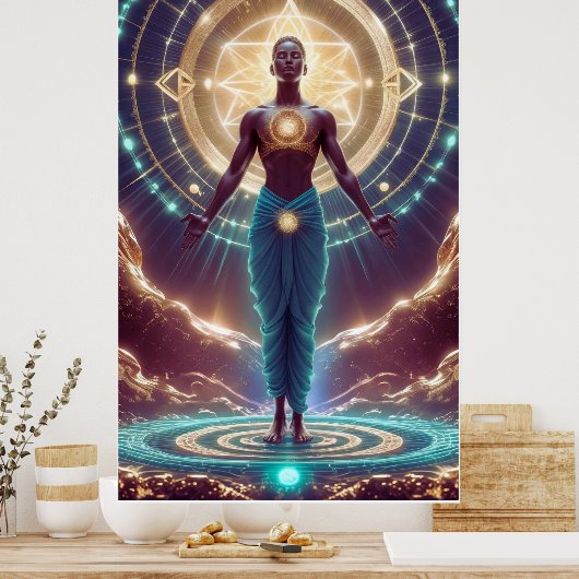 神秘的な幾何学 – 魂の輝き ポスター (キッチン)