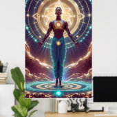 神秘的な幾何学 – 魂の輝き ポスター (ホームオフィス)