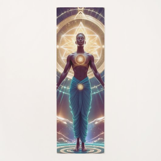 神秘的な幾何学 – 魂の輝き ヨガマット (正面)