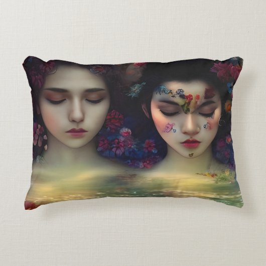 神秘的な庭園：フローラの夢 アクセントクッション (正面)