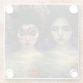 神秘的な庭園：フローラの夢 ガラスコースター (裏面)