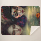 神秘的な庭園：フローラの夢 シェルパブランケット (正面(横))