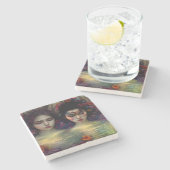 神秘的な庭園：フローラの夢 ストーンコースター (横)