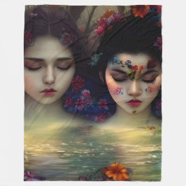 神秘的な庭園：フローラの夢 フリースブランケット