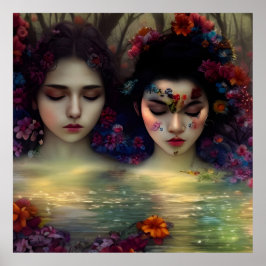 神秘的な庭園：フローラの夢 ポスター