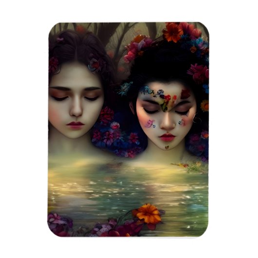 神秘的な庭園：フローラの夢 マグネット (縦)