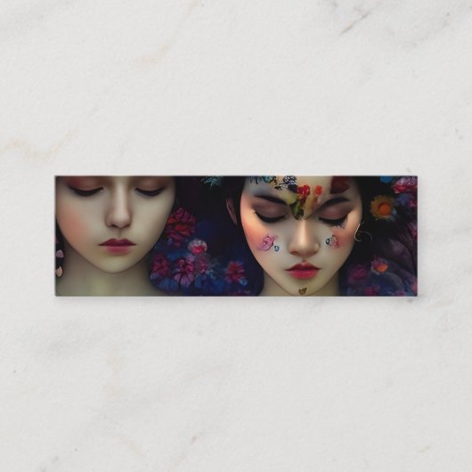 神秘的な庭園：フローラ夢ブックマーク スキニー名刺 (正面)