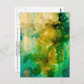 『神秘的な庭 – 金ゴールドの光線』オリジナル叙情的 ポストカード (正面/裏面)