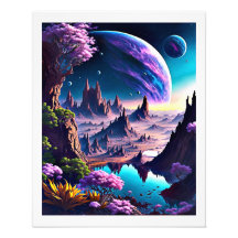 神秘的な惑星を持つデフォルトの美しい宇宙3d