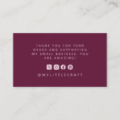 神秘的な感謝のためにあなたショッピングスモールクランベリー 名刺 (裏面)