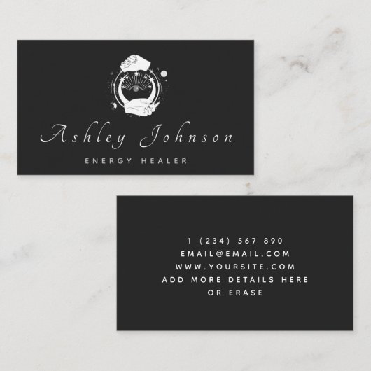 神秘的な手とサードアイムーンサイキック 名刺 (正面/裏面)